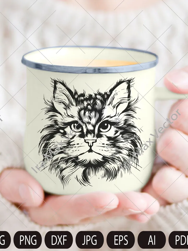 Cat Face Svg ,Fluffy cat Svg cute kitten face svg, cute cat face svg, cat faces svg, Cat head svg, cat image, kitten cut file,cat svg