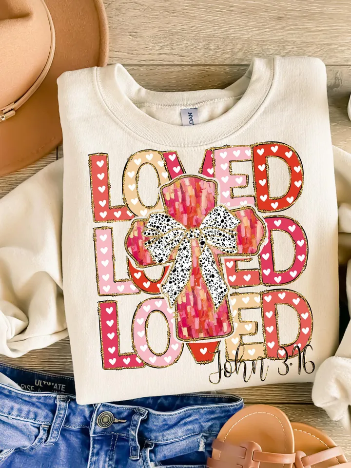 Loved John 3:16 Png, Retro Valentine Png, Coquette Valentine Jesus Png, Heart Png, Christian Cross Png, Bible verse Png, Love like Jesus png