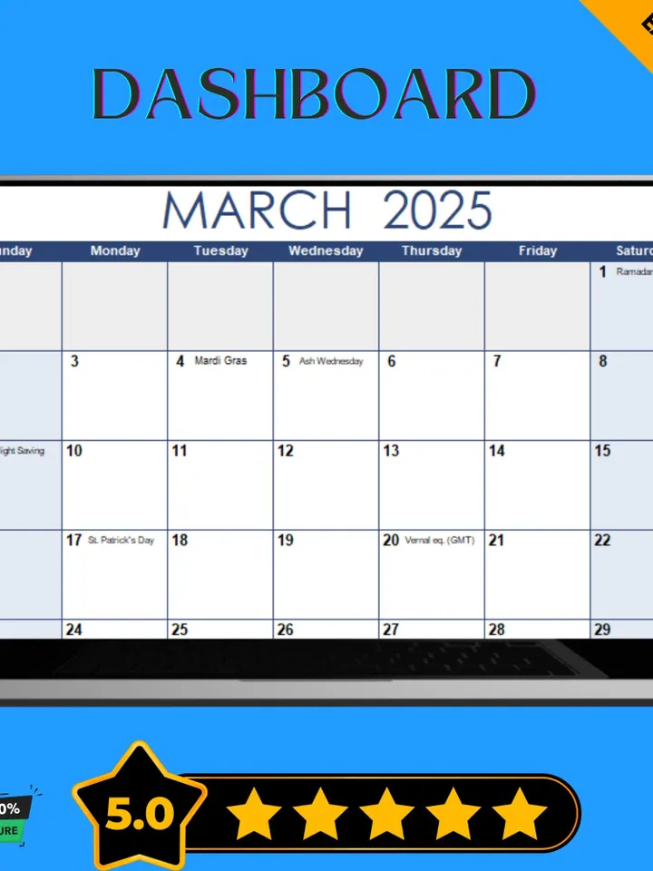 2025 Calendar Excel Template, Editable Yearly Planner, Google Sheets Monthly Schedule, Digital Calendar Download