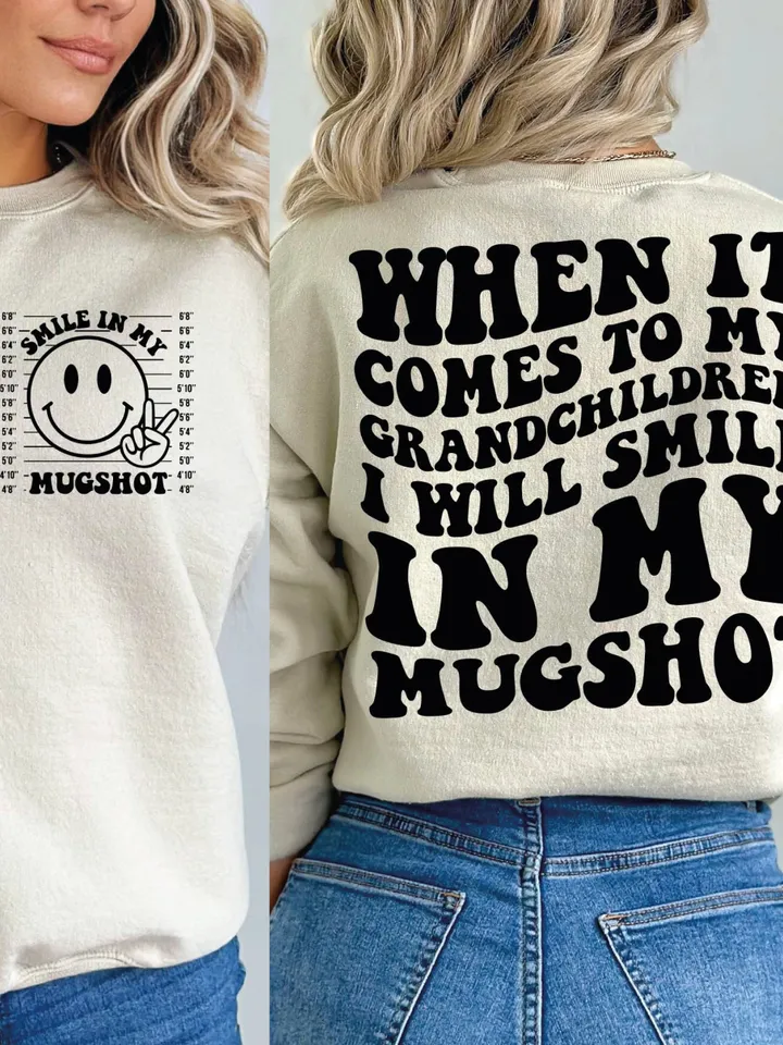When It Comes To My Grandchildren I Will Smile In My Mugshot Png, Mama Svg Cutting File, GrandMom Png, Mom Svg, Mom Shirt, Funny Quote Png