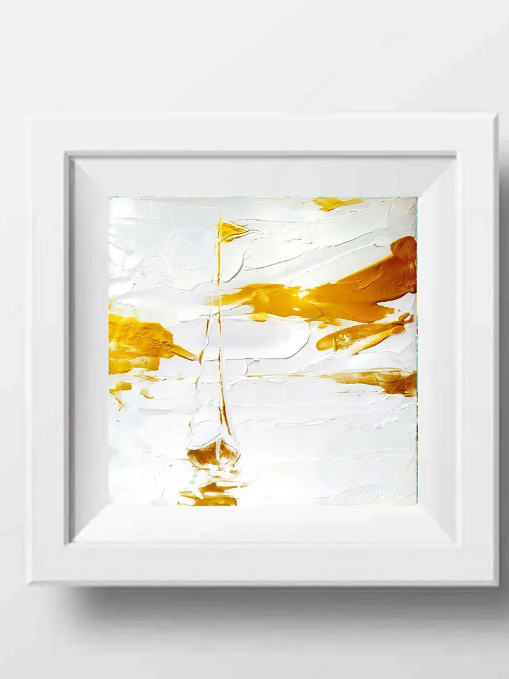Original Abstract Painting boat Painting Original Art 3D Texture Art GOLD Texture Art Abstract Painting minimal painting by ArtProkopaloSv