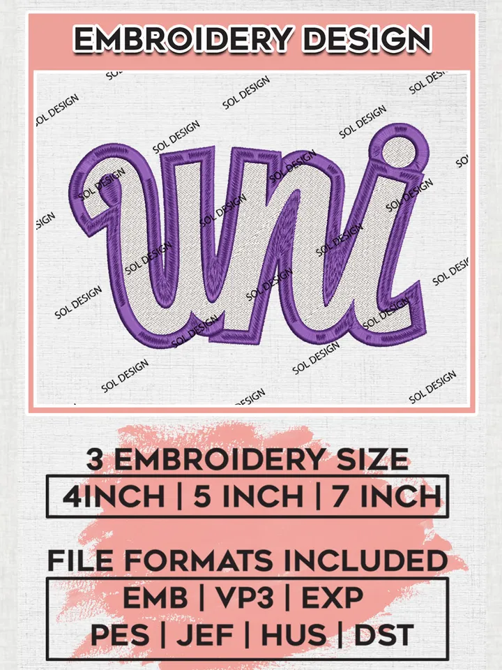 NCAA UNI Panthers College Football Team Logo embroidery designs, NCAA Northern Iowa Panthers Logo Machine embroidery files, NCAA Team Logo embroidery designs, NCAA Game Day Machine embroidery designs, Digital Download