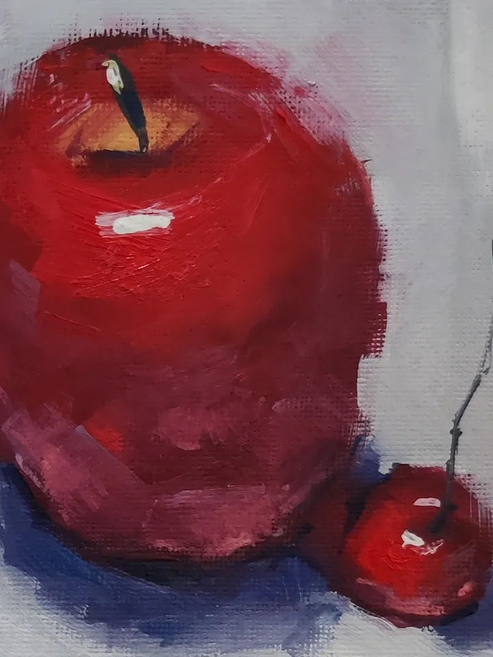 painting oil apple Juicy couple
