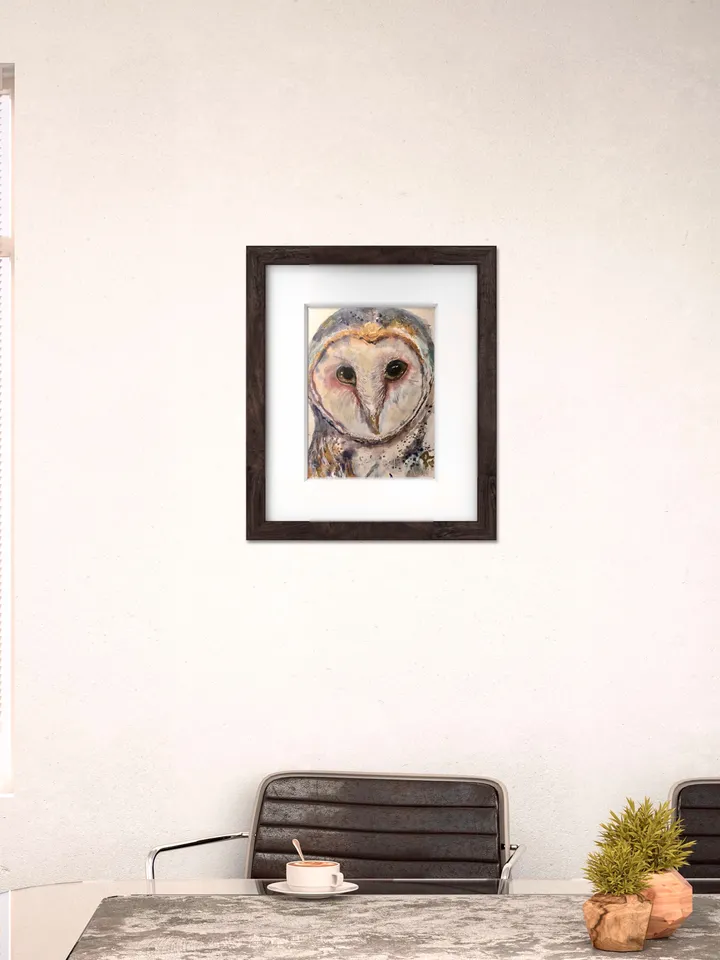 Barn Owl original watercolor painting ,animals watercolor painting small painting gift,ACEO painting,barn owl wall art.