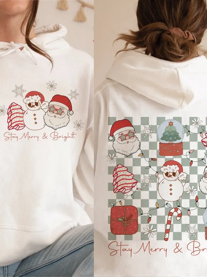Retro Christmas png, Stay Merry and Bright, Checkred Santa Claus png, Christmas sublimation, merry Christmas png, Christmas vibes png