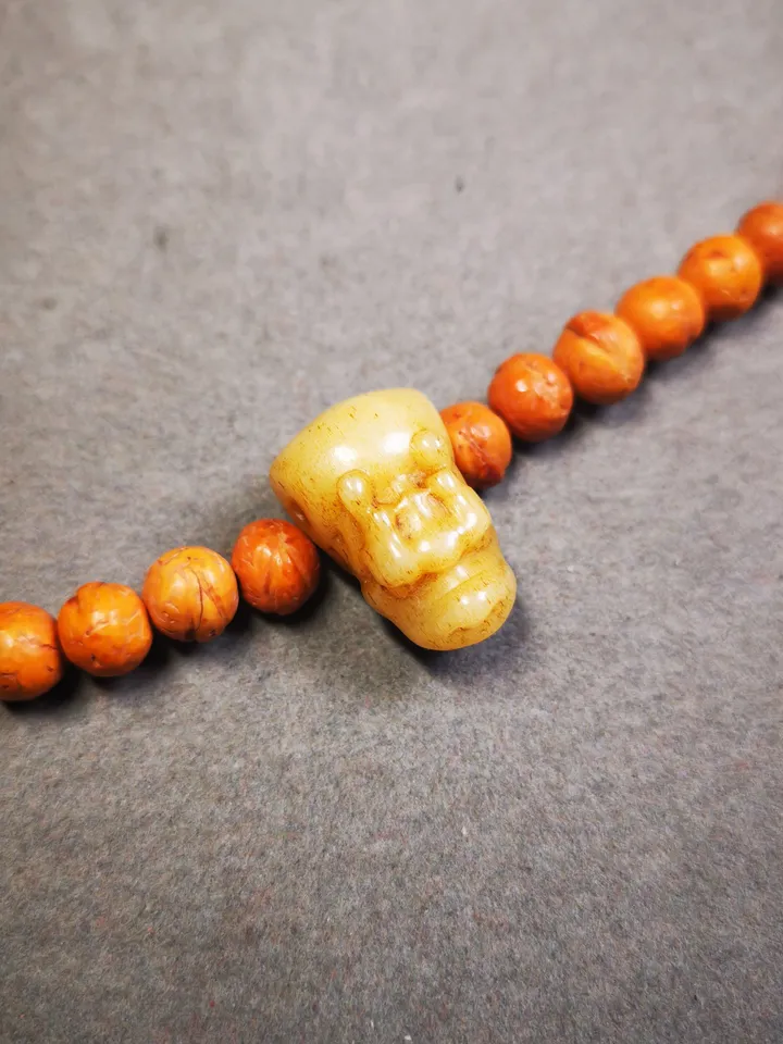 Gandhanra Tibetan Yak Bone Carved Dragon Shape Guru Bead,T-drilled 3-Hole Prayer Bead,Mala Bead,Connector Bead for Buddhist Bead Accessories