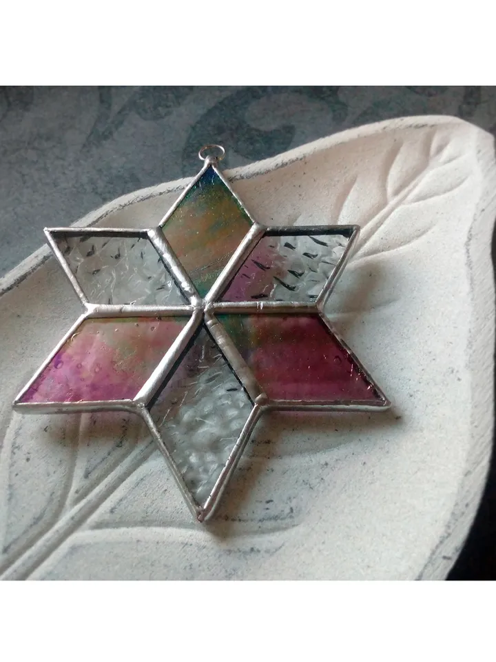 Christmas decorations, snowflake suncatcher, christmas tree star, new year tree toy, hygge christmas