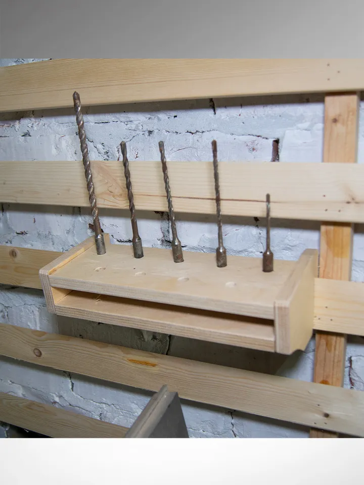 Drill bits for concrete Rack Plans (PDF, SVG) for Workshop – DIY French Cleat Storage System
