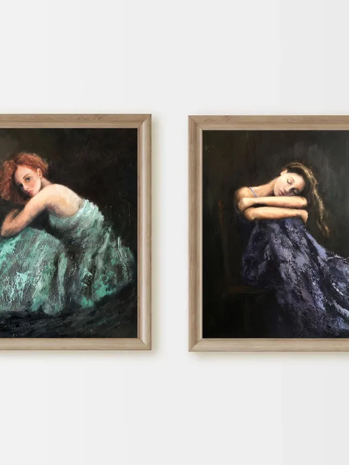 Woman Original Painting Girl Painting Female Wall Art Figurative Painting Ballerina Painting