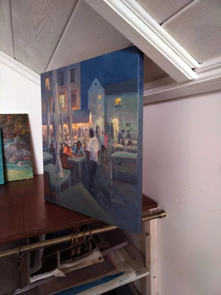 Cityscape oil painting