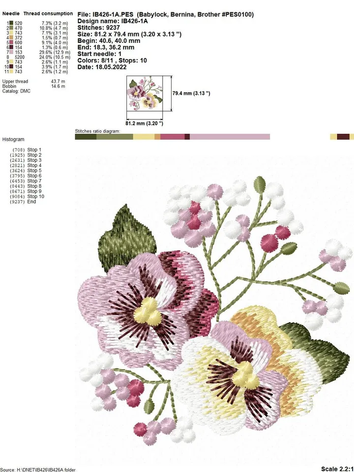 Pansies and gypsophila designs sеt Digital Machine Embroidery pattern floral embroidery motif home and clothing decor embroidery design