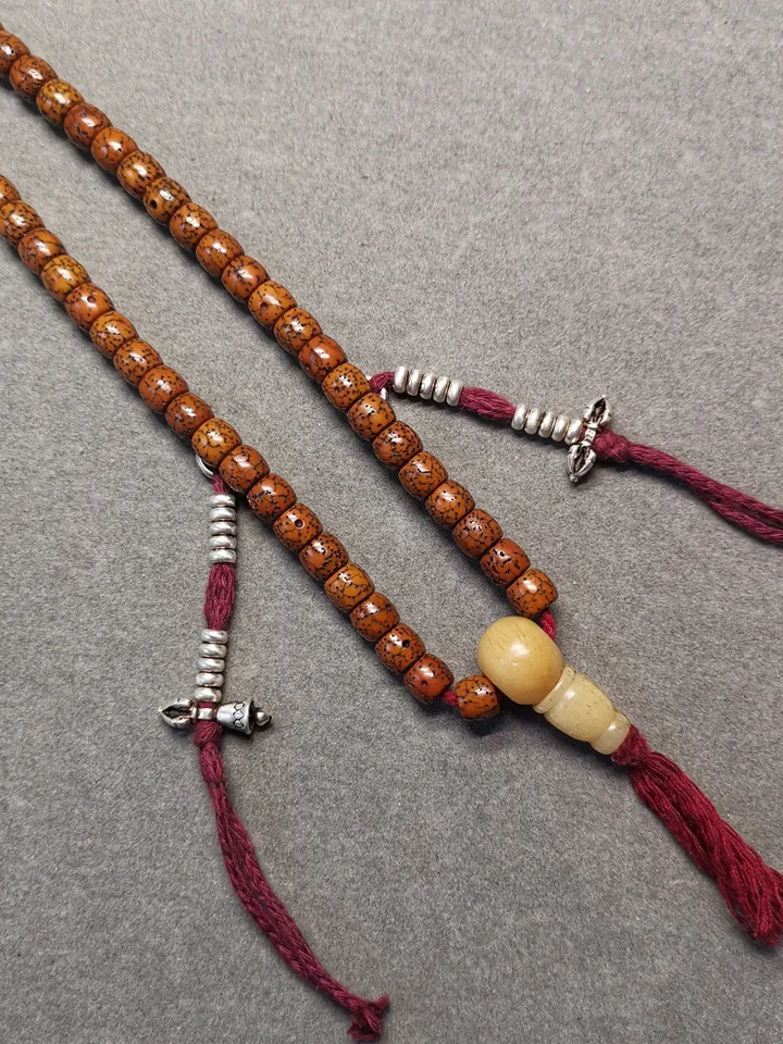 Gandhanra Handmade Tibetan Sterling Silver Mala Counters,Prayer Bead Accessories,with Dorje Vajra Pendant