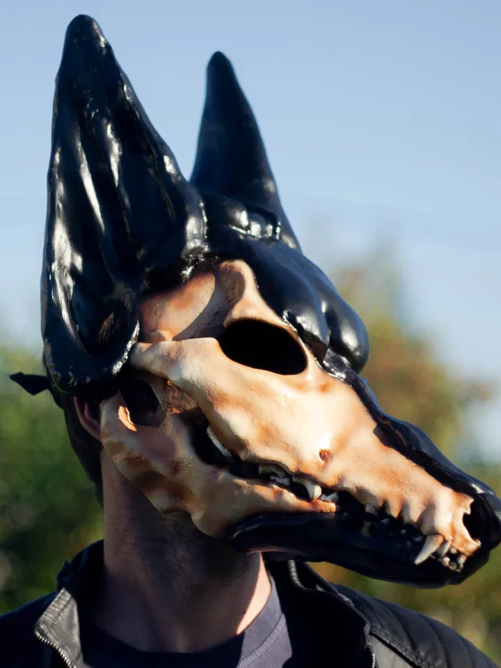 Egyptian Black Anubis head mask, black jackal mask, anubis cosplay mask, for egyptian costume, skull costume mask, cosplay face mask