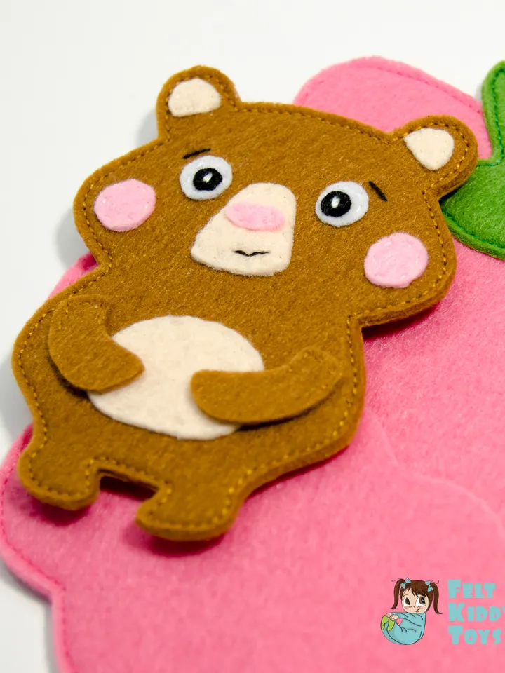 Bear in Raspberry, PDF Pattern and Tutorial, SVG files