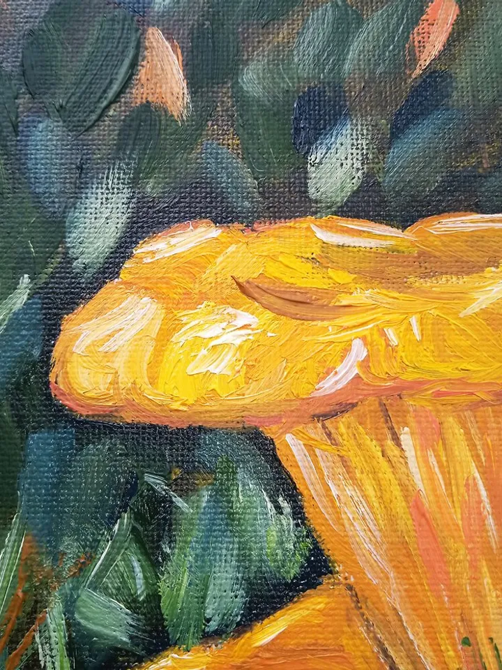 Yellow Mushrooms Mushroom Art Mushroom Landscape Dining Room Decor