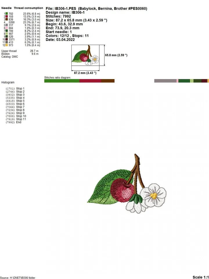 Cherry blossom set 3D machine embroidery design applique pattern digital embroidery pattern home and clothing décor embroidery motif floral