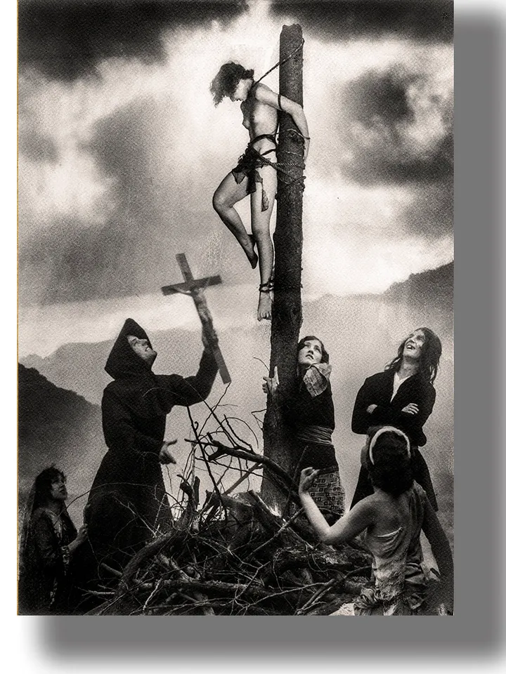 Female Crucifixion. The dark art of photography by William Mortensen.