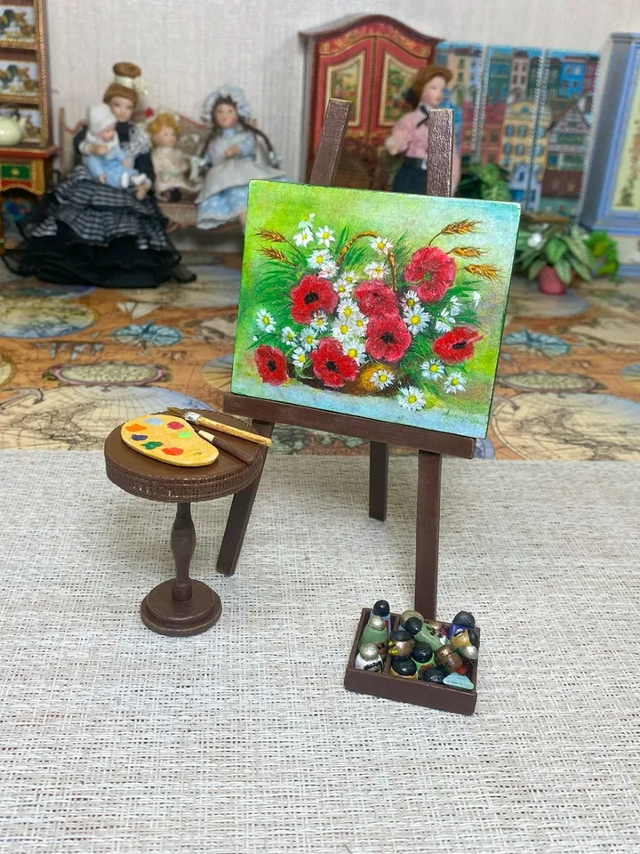 Artist's set. Doll miniature. 1:12. Furniture for dolls.