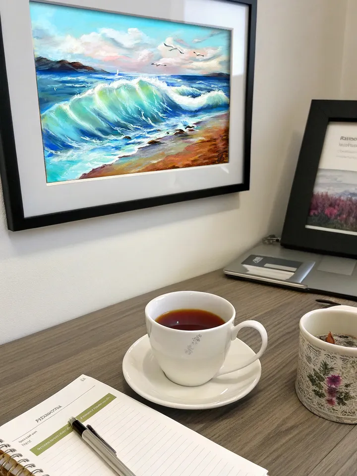 Original Pastel Seascape Painting 12x16 – Ocean Wave Art on Pastelmat by IrenFfantasyArt