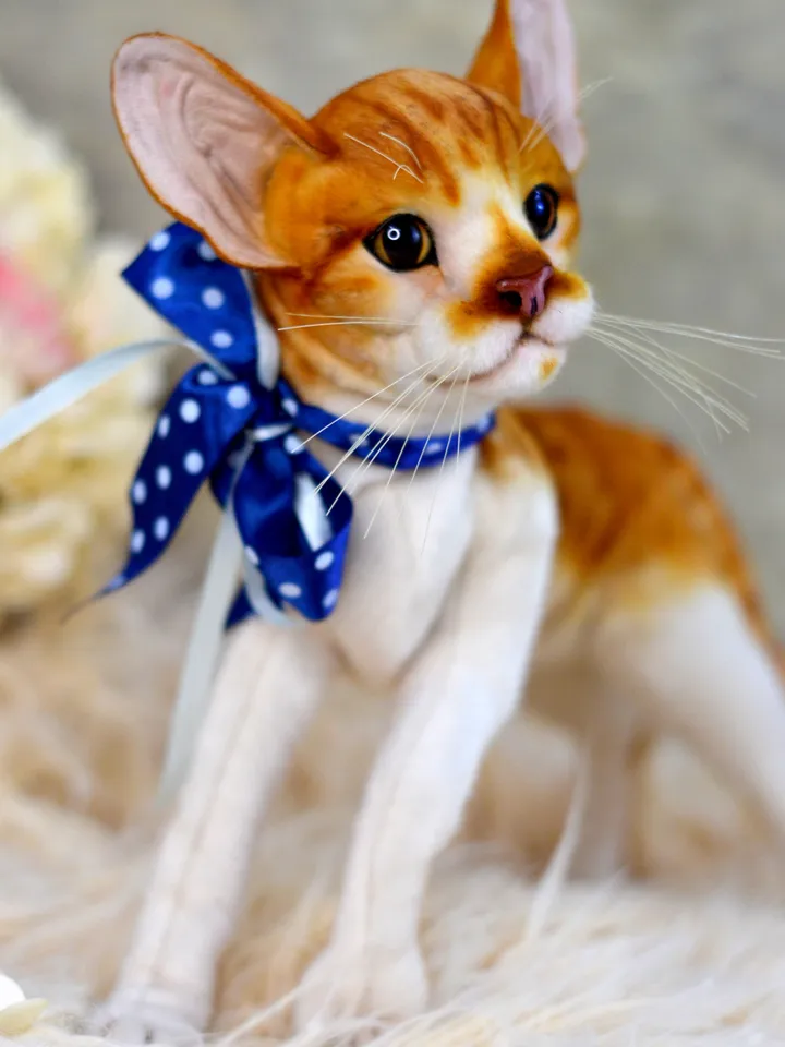 Realistic Stuffed Cat Toy - Portrait of a Domestic Plush Toy - Stuffed Cat - OOAK - Kitty Aurora