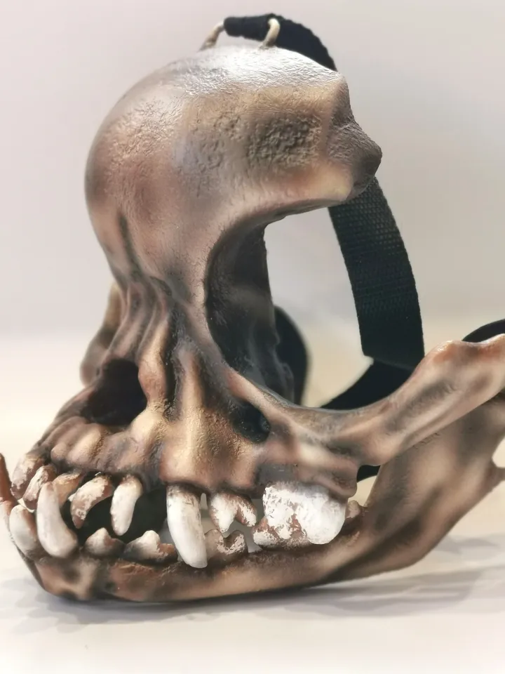 Pug Skull Mask, face mask halloween, resin skull mask, animal skull mask, creepy mask, scary mask, dog skull mask, burning man mask