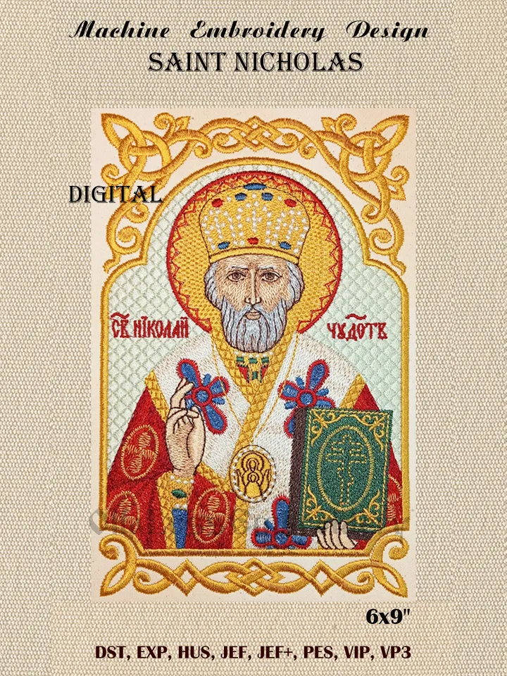 Saint Nicholas embroidery design