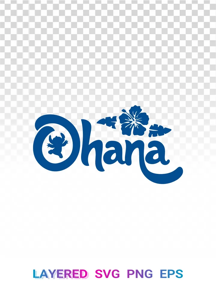Ohana Lilo Stitch PNG SVG, Disney Logo Cricut, Layered