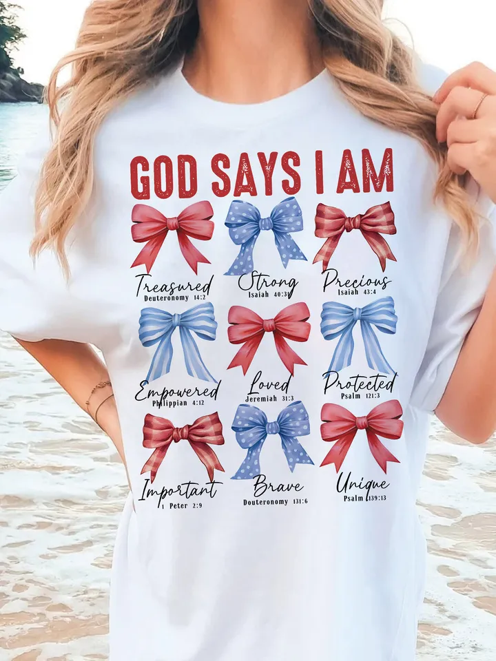 Coquette God Says I Am 4th of July png, 4th of july png, Christian 4th of july png, America png, Blessed png, Independence Day, Png file