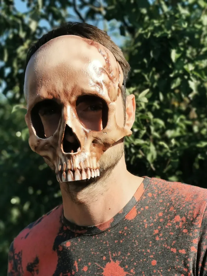 Human Skull Mask, Realistic face Mask, skull face mask, Horror Mask, resin skull mask, pagan mask, ritual mask, shamanic mask