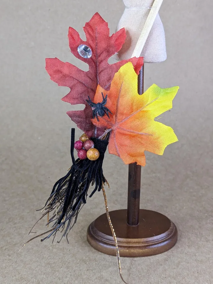 Premium Halloween witch broom for 1/6 scale dolls