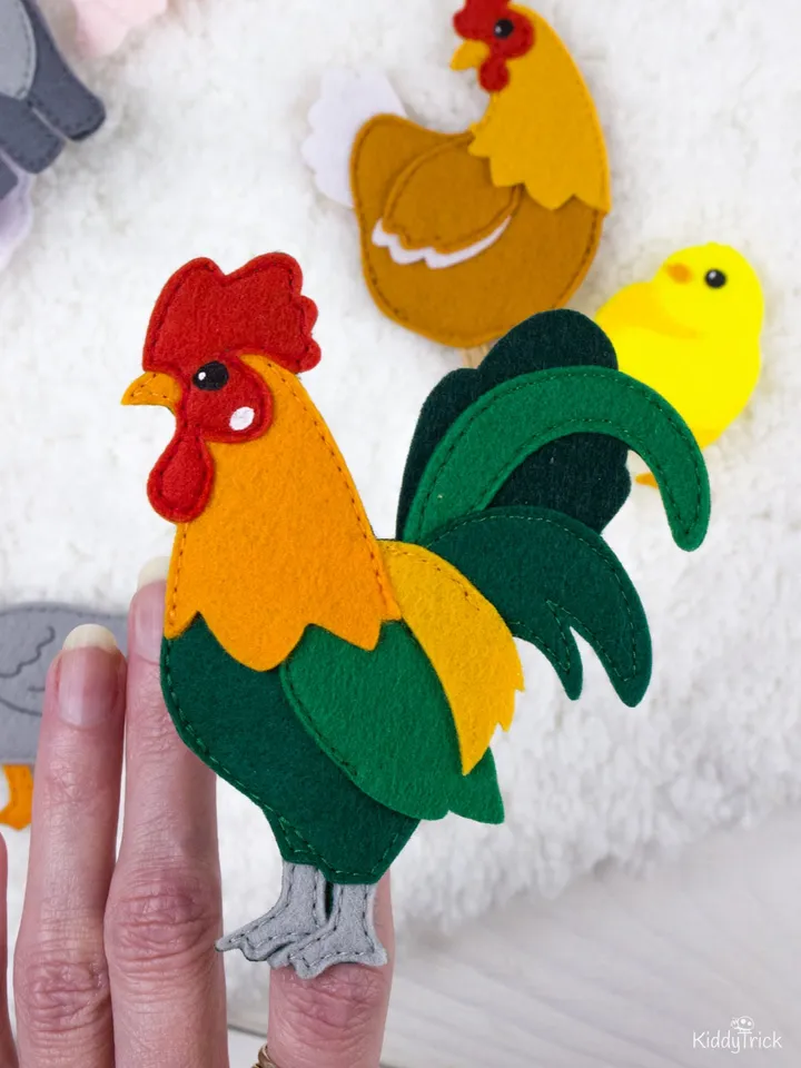 Felt Domestic Animals Sewing Pattern - Felt Finger Puppets