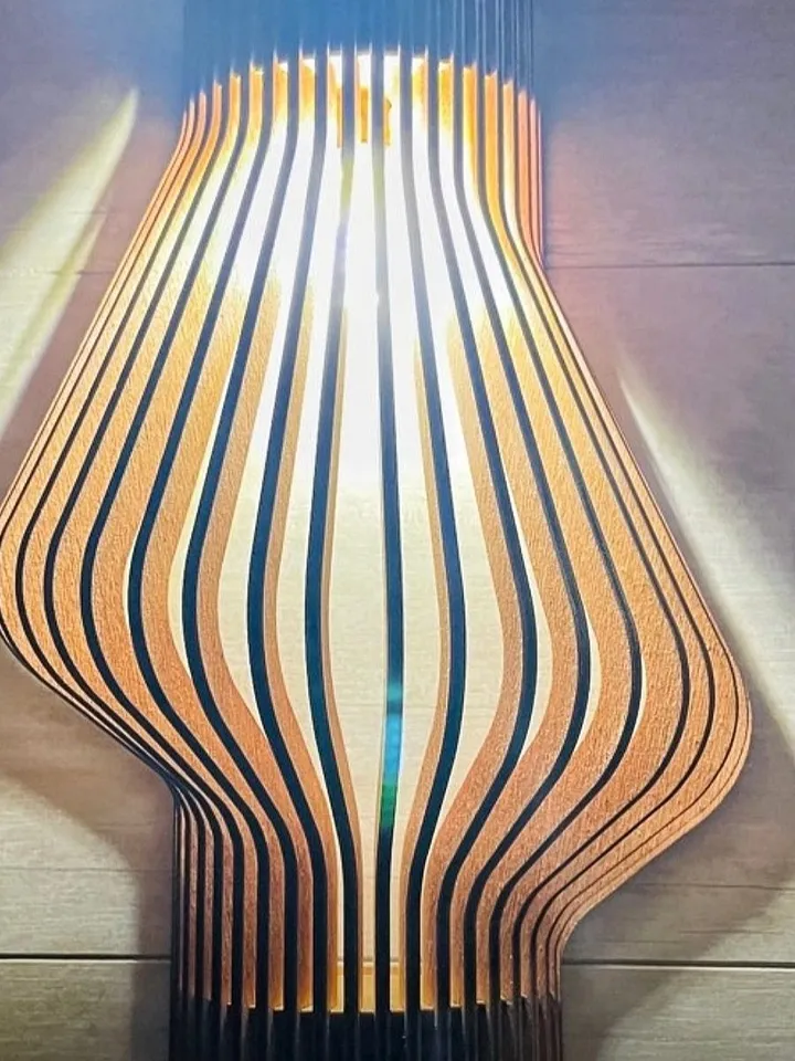Wooden LED wall lamp made of natural, environmentally friendly wood — birch