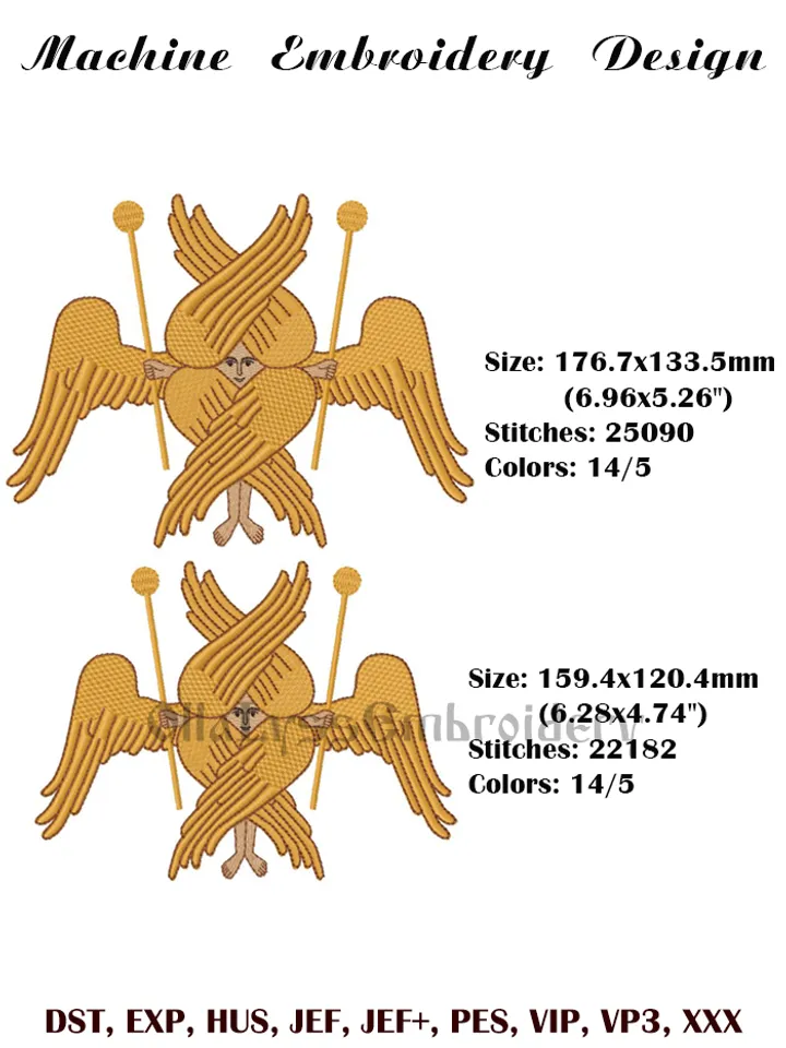 The Cherub embroidery design