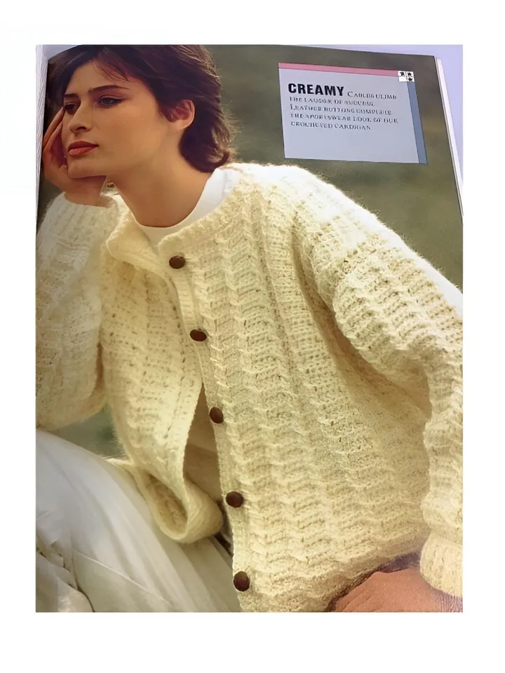 Cardigan aran crochet pattern, women cardigan crochet, cable cardigan pdf