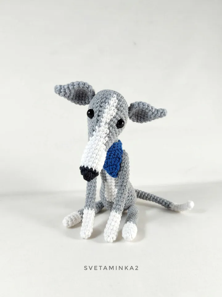Greyhound Crochet Pattern Amigurumi Dog Whippet, Italian Greyhound, Galgo, Sighthound, Lurcher. Digital Download. PDF.