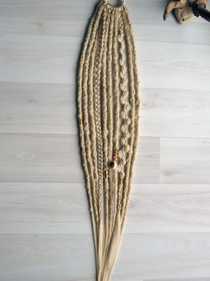 Ponytail blonde Summer Hair Synthetic Dreads on Hairband Dreadlocks Extensions Beach Hippie Boho Style Instant Extensions
