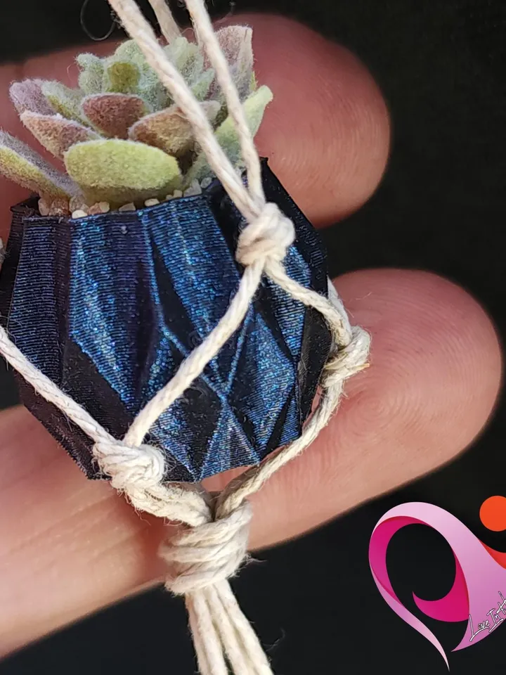 Mini Macrame Plant Magnet - Cute Succulent Refrigerator Magnet Unique Gift for Plant Lover Boho Kitchen Decor Under 10