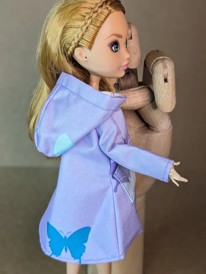 Handmade purple raincoat for 10.5-inch female dolls (MH, EAH)