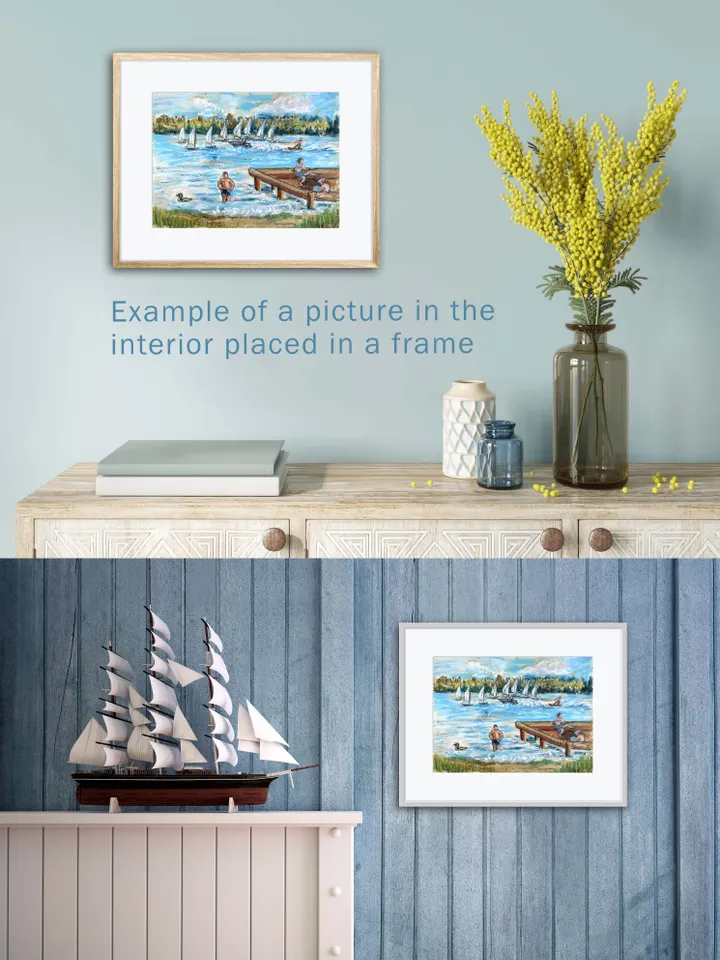 Painting “Waterfront with yachts”
Impressionism technique