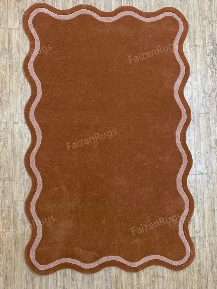 Buy an 8x10 Irregular Cinnamon-Shaped Rug, Handmade Area Rug, Rug for Home, Bedroom Rug, kids' Rug, or Custom Rug in 3x5, 4x6, 5x7, 6x9