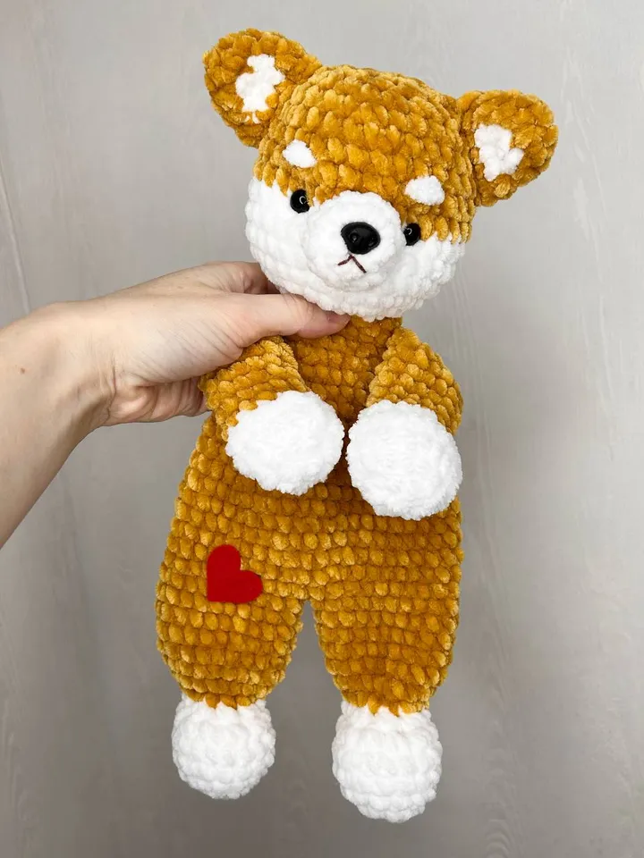 Crochet shiba inu pattern Crochet dog lovey pattern Amigurumi cuddle toy for kids pdf pattern