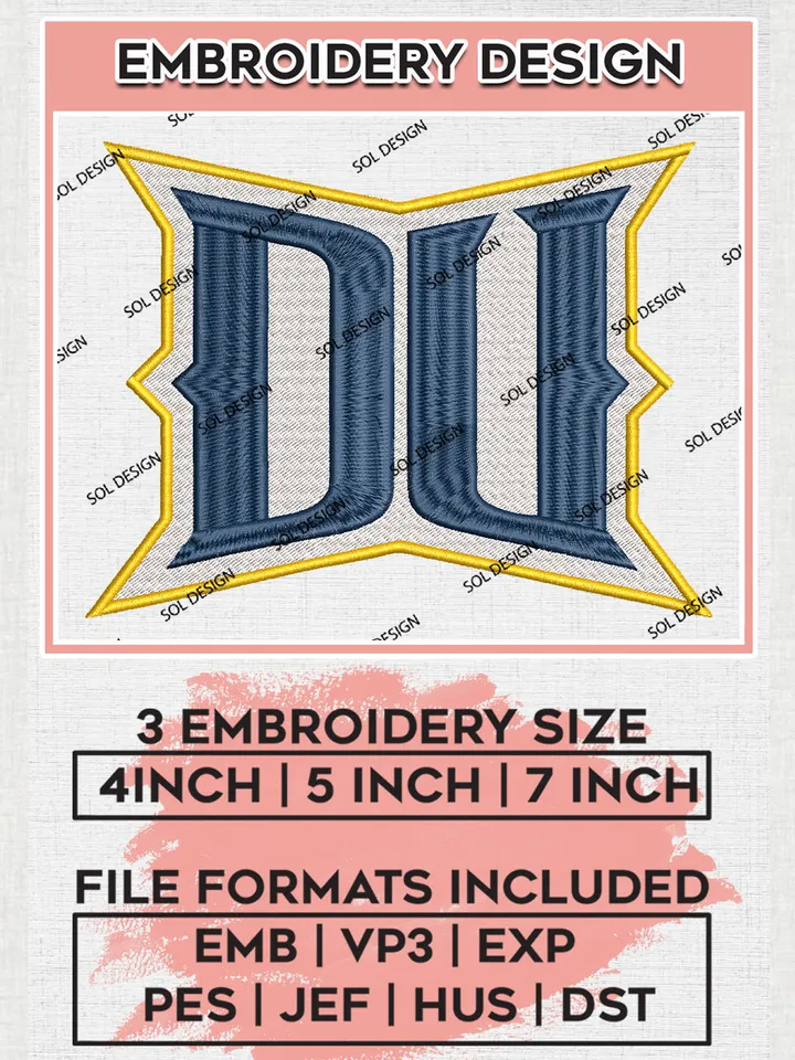 NCAA DU Dragons Football Team Logo Embroidery Design Files, NCAA Drexel Dragons Machine Embroidery, NCAA Teams, Game Day, 3 sizes, NCAA Machine embroidery designs, Digital Download