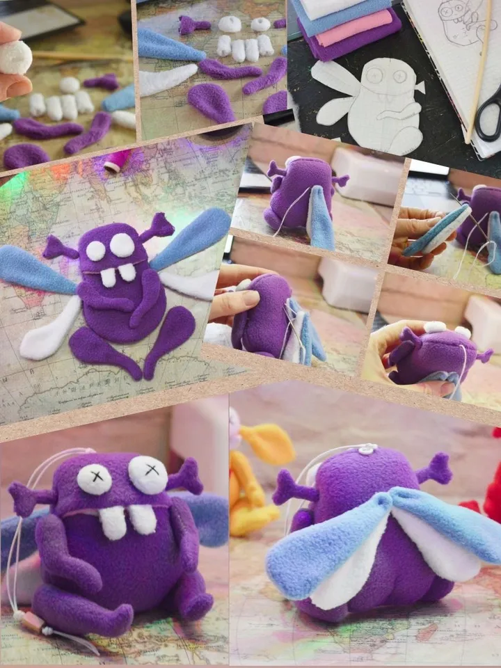 Monster Plush Pattern PDF β Toy with Wings, Pocket & Booty