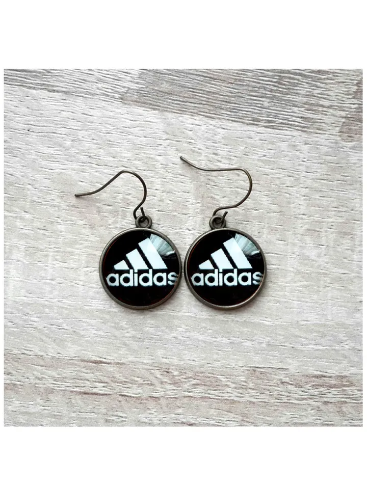 Adidas earrings dangle, Adidas logo earrings, lotus sport accessories, sport earrings
