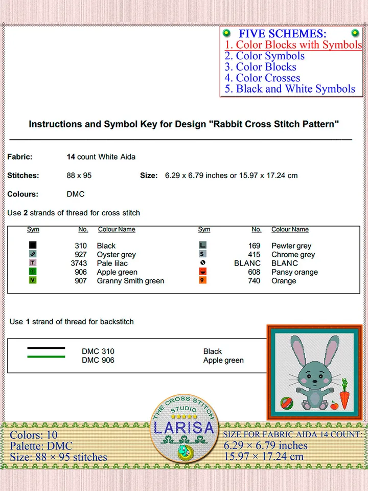 Rabbit Cross Stitch Pattern | Irresistible Rabbit Cub Chart