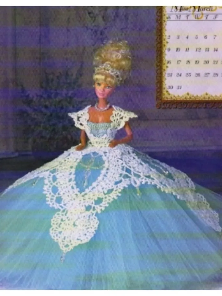 Vintage Barbie Dress Crochet Pattern for Dolls 11-1/2" Digital Download PDF