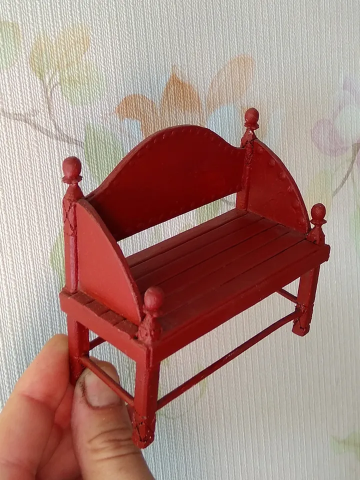 Bench for a doll's garden, park or veranda.1:12 scale.