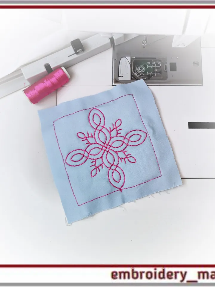 Quilt Block 38 Quilting with floral plant patterns Machine Embroidery Designs