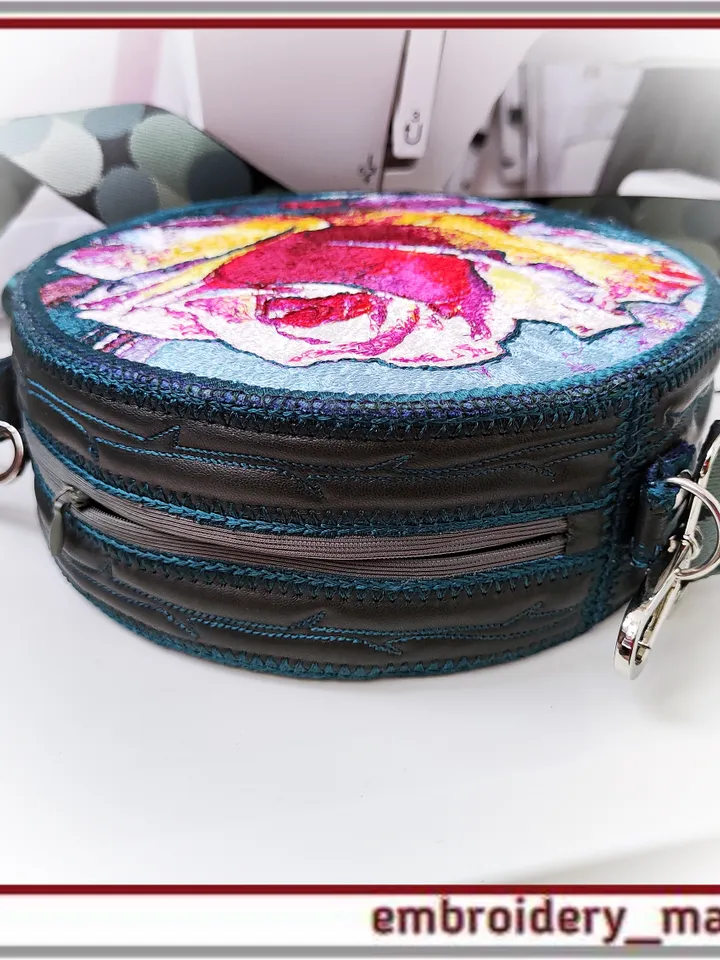 In the hoop Machine Embroidery Design Handbag Photo Stitch Rose ITH by Embroidery Manavi 05