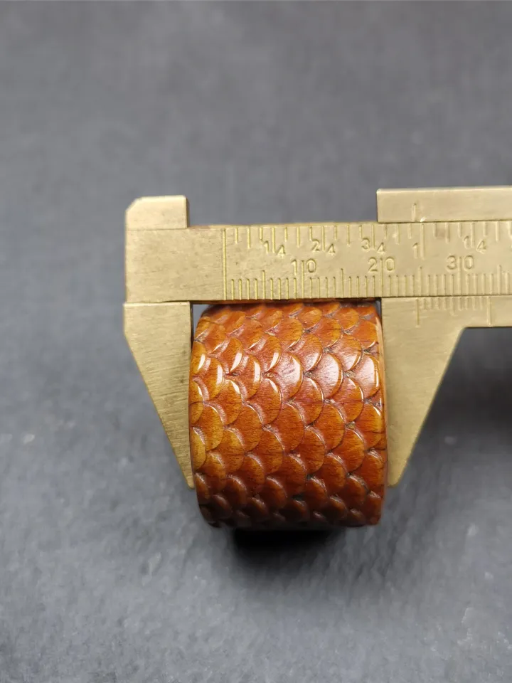 Gandhanra Handmade Big Thumb Ring for Men,Yak Bone Carved,Dragon Pattern,0.87"